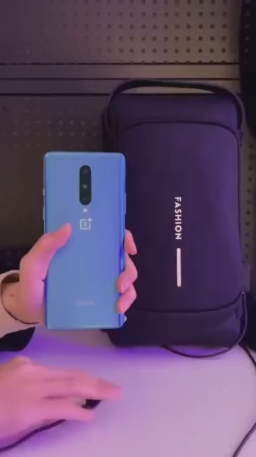 Mochila CUERO Antirrobo Usb NARANJA